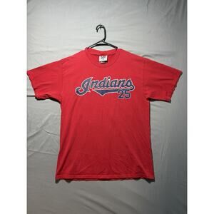 Cleveland Indians Jim Thome Jersey T Shirt Lee Sport Size L Red